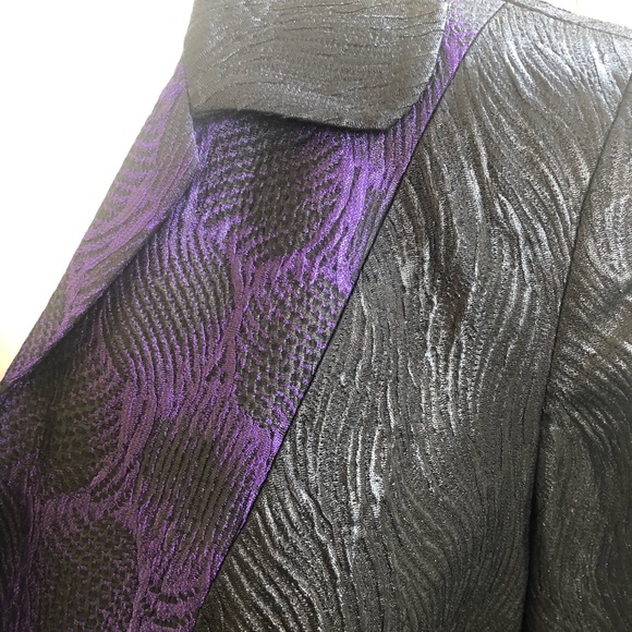 Doncaster Black & Purple Dressy Jacket Size 4 - Picture 3 of 7